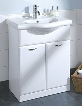HIB Denia White Bathroom Vanity Unit 650mm | 993.996553 - 993.206315