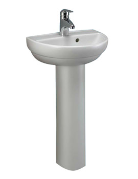 Twyford Refresh 1 Centre Tap Hole Handrinse Basin 450x360mm | RE4841WH