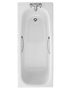Twyford Luna Steel Bath With Grips And Slip Resist 1700 x 700mm | LN9570WH