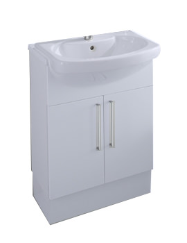 Roca Smooth Semi-Recessed Basin Unit 580mm With Plinth | 856SU1000