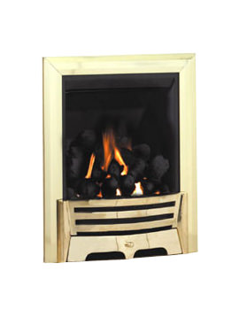 Be Modern Mayfair Slimline Thermostat Inset Gas Fire Brass- Coal 81515