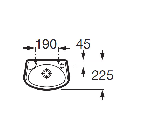 Roca Laura Cloakroom Basin With 1 Tap Hole 350mm Wide