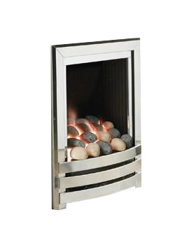 Linear Manual Control Full Depth Gas Fire Silver-Pebble | FRDPU0MN
