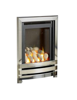 Linear HE Manual Control Full Depth Gas Fire Chrome-Pebble | FHLPX0MN2