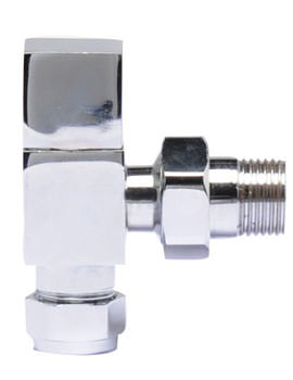 Ultra Pure Square Head Angled Radiator Valve Chrome | HT324