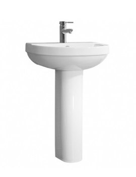 Tavistock Venus 1 Tap Hole Basin With Pedestal 560mm White | SB300S