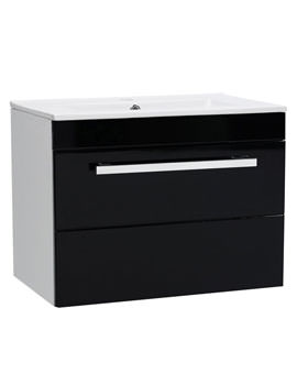 Ultra Design Wall Mounted Vanity Unit Black And Basin 600mm | FURN029