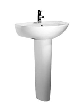 Tavistock Pacific 1 Tap Hole Basin With Pedestal 550 x 455mm | SB600S