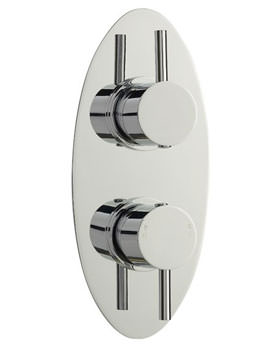 Ultra Quest Thermostatic Twin Shower Valve With Diverter Oval Plate