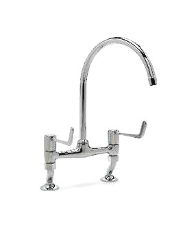 Tre Mercati Capri Lever Dual Flow Bridge Pillar Sink Mixer Tap | 3617