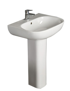 RAK Tonique 1 Tap Hole Basin With Full Pedestal 550mm | TON55BAS1