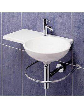 Image of RAK Gina 1 Tap Hole Wall Hung Basin 675mm Left Hand | GINALH