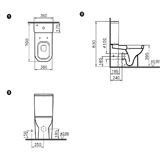 VitrA Retro Close Coupled WC With Cistern and Toilet Seat