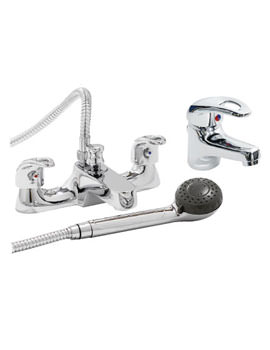 Balterley Loop Bath Shower Mixer And Mono Basin Mixer Tap Pack Chrome