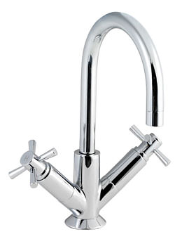 Balterley Mode Cross Head Basin Mixer Tap With Click-Clack Waste
