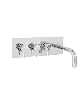 Ultra Quest Thermostatic Triple Bath Filler With Spout Chrome | QUE002