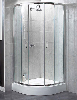 Aqualux Shine Quadrant Shower Enclosure 900 x 900mm Silver | FEN0886AQU