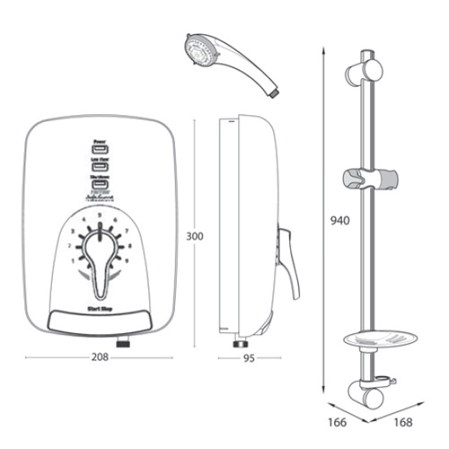 Triton Safeguard Electric Shower T100 Care 8 5kw C100sg08wc