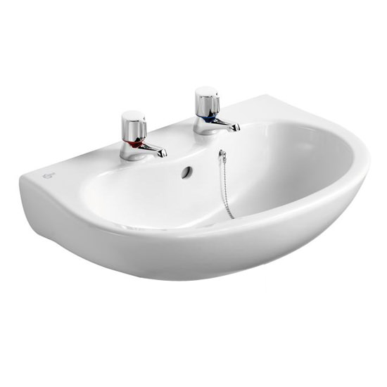 Ideal Standard Space Projection 2 Tap Hole Wash Basin 580mm