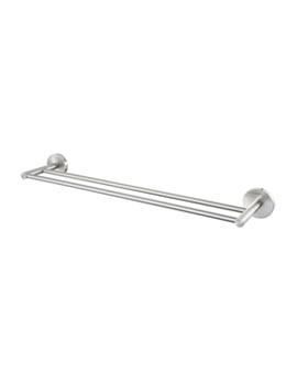 Aqualux Haceka Pro 2500 630mm Double Towel Rail Brushed Nickel - 1138406