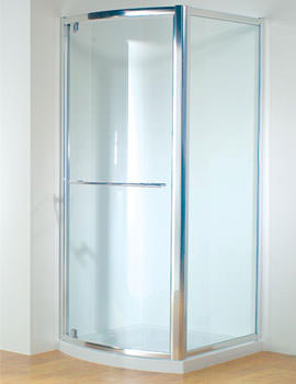 Kudos Original 900mm Silver Bowed Pivot Door With Tray And Waste