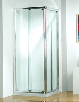 Kudos Original 760mm Silver Corner Slider Shower Door With Tray And Waste