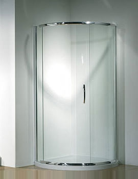 Original 910mm Silver Curved Slider Door Side Access With Tray And Waste