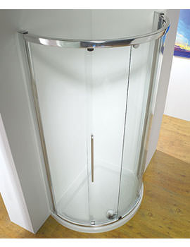 Original 1000mm Silver Curved Slider Door Side Access With Tray And Waste