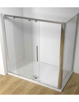 Original Straight 1000mm Sliding Shower Door With Tray And Waste