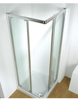 Original 800mm Silver Corner Slider Shower Door With Tray And Waste