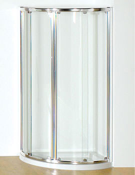 Kudos Original 810mm Double Silver Curved Slider Door With Tray And Waste