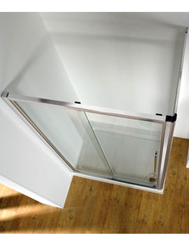 Original Straight 1200mm Silver Sliding Shower Door With Tray And Waste