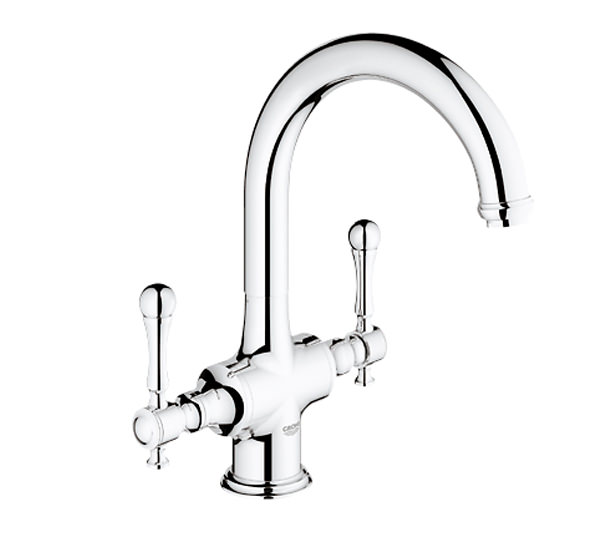 Grohe Bridgeford Two Handle Kitchen Sink Mixer Tap With Spout
