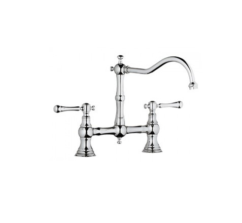 Grohe Bridgeford Dual Lever Kitchen Sink Mixer Tap With Spout