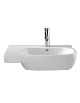 Image of Twyford Moda Washbasin With Left Hand Shelf Space 650 x 460mm