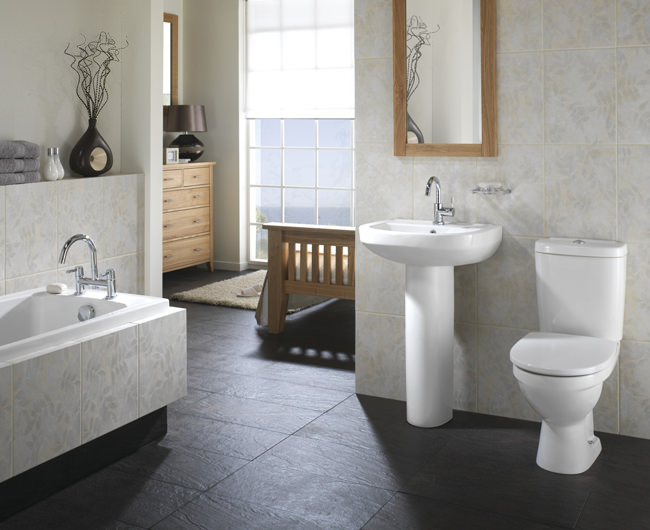 Twyford Refresh Square Contemporary White Bathroom Suite