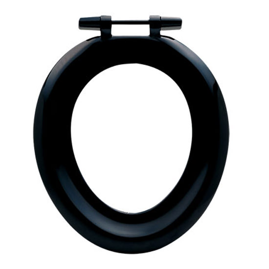 Twyford BS Black Toilet Seat Ring With Stainless Steel Hinges