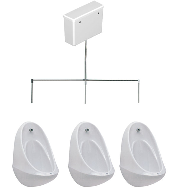 Twyford Spectrum 3 Urinal Set With Concealed FlushPipe And Cistern