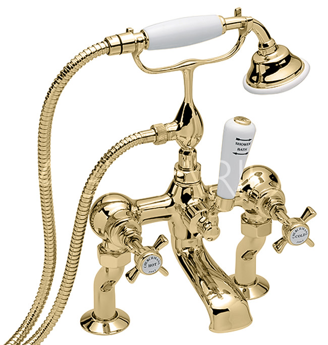 Sagittarius Churchmans Deluxe Deck Bath Shower Mixer Tap Gold