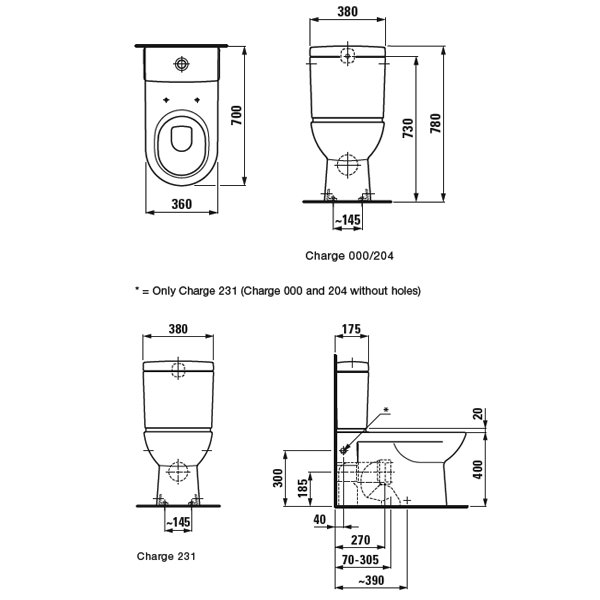 Laufen Pro Floorstanding Fully Back To Wall WC Pan For Cistern