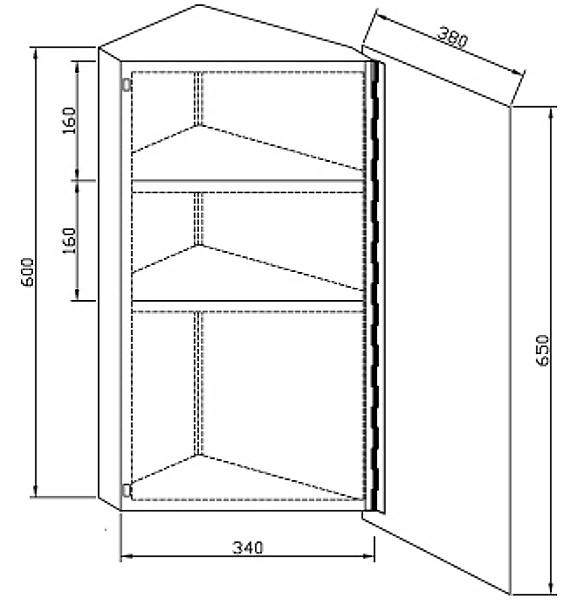 Ultra Avant Stainless Steel Corner Mirrored 380 x 650mm