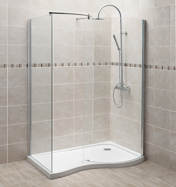 Balterley Curved WalkIn Enclosure And Right Hand Tray 1400x906mm