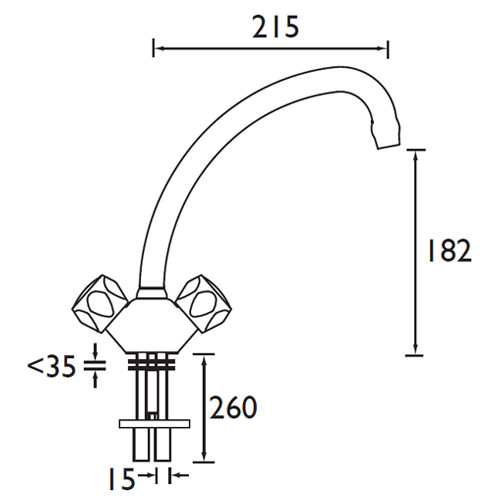 Bristan Value Club Kitchen Budget Monobloc Sink Mixer Tap Vac Bsnk C Mt 5060