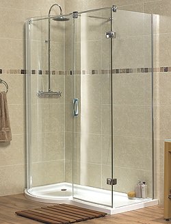 Aqualux Aquaspace Right Hand Walk in Shower Enclosure | FEN421AQU