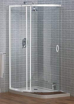 Aqualux Elite Compact Walk in Shower Enclosures White | FTR0040AQU