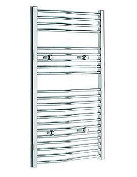 Heated Towel Rail 300 x 1000 Curved Chrome Rail