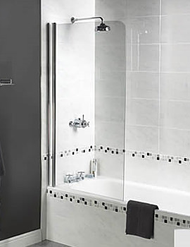 Aqualux Aqua 3 Shine Radius 850mm x 1500mm Bath Screen - Image