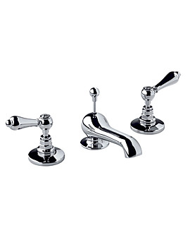 Imperial Regent 3-Hole Basin Mixer Tap With Pop-Up Waste