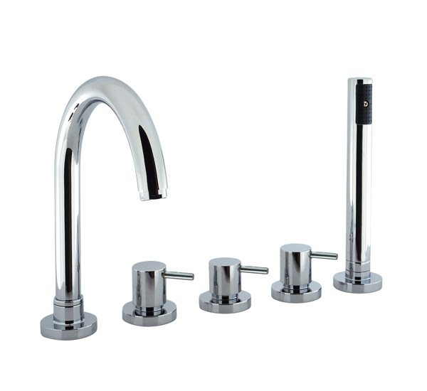 Crosswater Mike Lever 5 Hole Bath Shower Mixer Tap with Kit