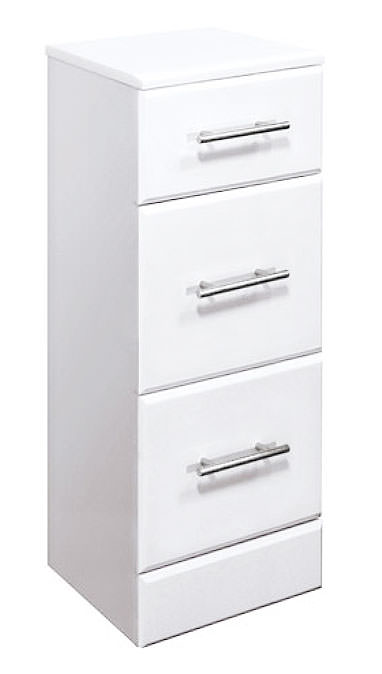 Lauren High Gloss White 3 Drawer Unit 350 x 300mm - VTY025